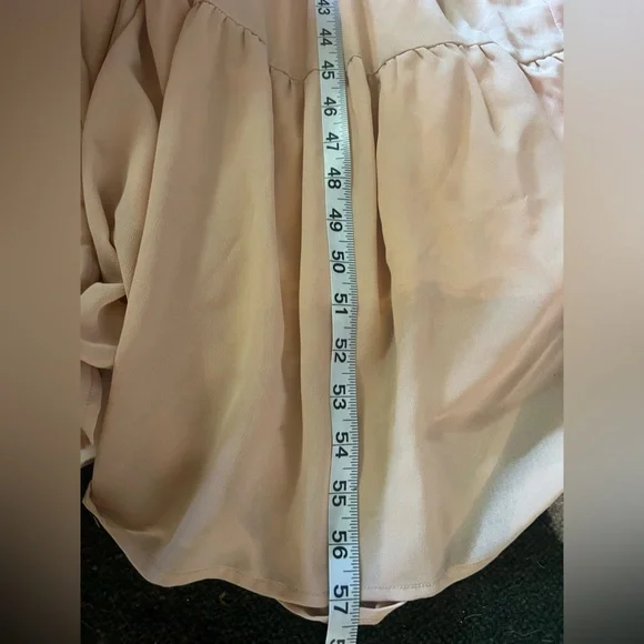 Anthropologie Champagne & Strawberry Halter Maxi Flowy Dress Size Large - Picture 8 of 10